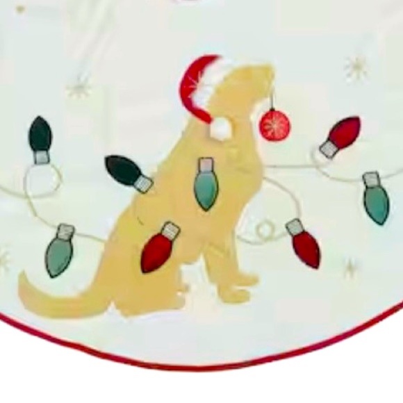 NWT Christmas Golden Retriever Goldendoodle Dog Tree Skirt - Picture 4 of 4